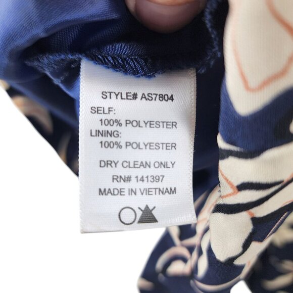 ASTR Skirt A-Line‎ Navy Floral Print Knee Length Women's Size S Blue Cream - Picture 11 of 12